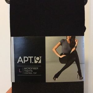 Black microfiber tights - control top